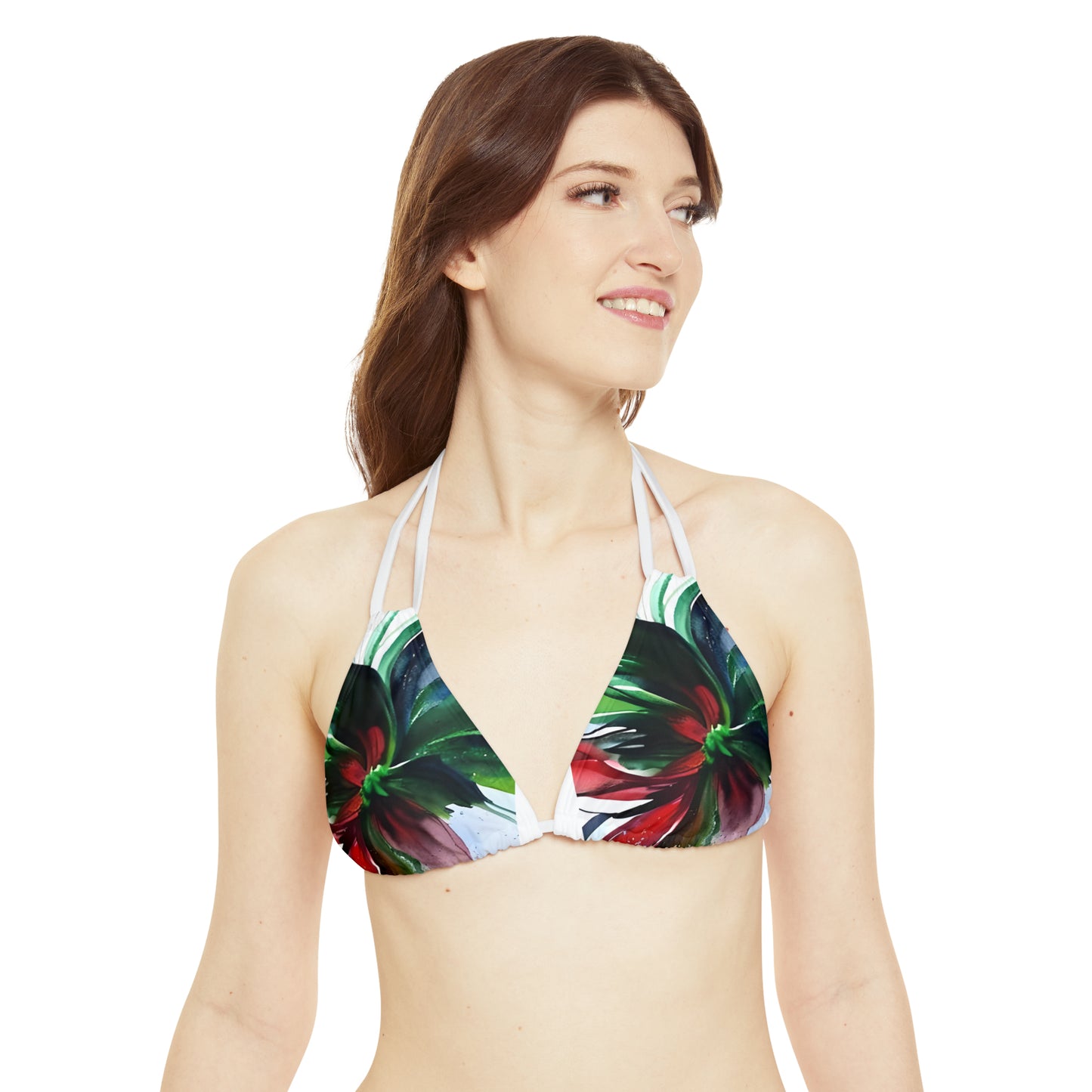 Strappy Triangle Bikini Top - Orchid Breeze